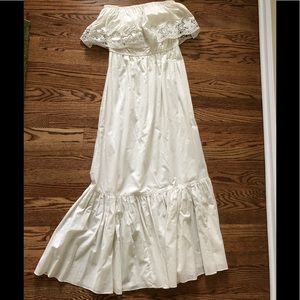 White strapless maxi dress